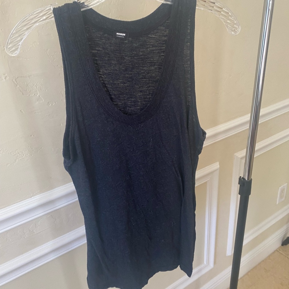 Banana Republic Black Plunge V-Neck Sleeveless Tank Top